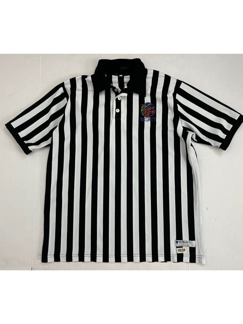Vintage Walt Disney World Cast Member Security Referee Stripe Shirt Top 2XL